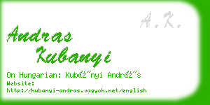 andras kubanyi business card